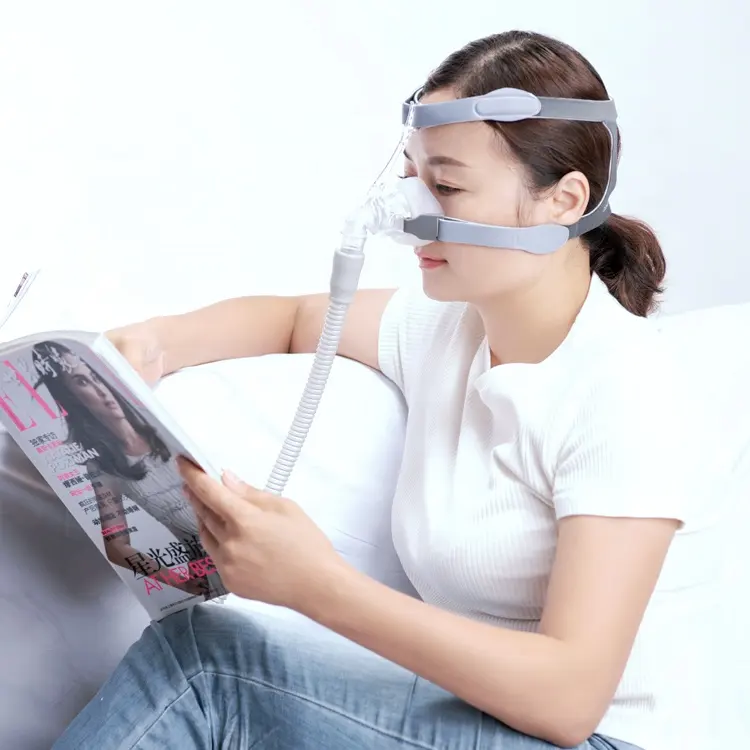 Otomatik Cpap makinesi üretici tıbbi burun CPAP maskesi CE havalandırma maskeleri silikon horlama burun maskesi 4 puan ile kayış