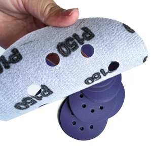 Hochwertiges 8-Loch-Klettpapier mit Klett verschluss 5 ''Klett verschluss 125mm Schleif poliers cheibe OEM anpassbar - Product Image 2