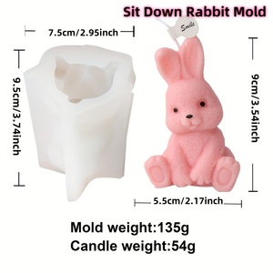 MUYULINS <b>Silicone</b> Rabbit Mold, Resin, Plaster, and Candle Making, Animal-Themed Oval DIY Craft <b>Tool</b>, for Aromatherapy - Product Image 3