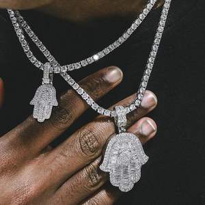 Collar con colgante de circonia cúbica para hombre, joyería ostentosa, chapado en oro de 18k, 5A, CZ, Hip Hop, venta al por mayor - Product Image 3