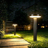 Lampe solaire à bollard de 40 cm, 5 W, en aluminium moulé sous pression, noir sable, IP65, LED, étanche, batterie lithium-ion, lampe de jardin pour allée