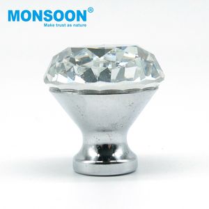 Manija de Puerta Moderna de Estilo Europeo con Forma de Hongo, Manija de Cristal con un Solo Orificio para Muebles de Cocina - Product Image 2