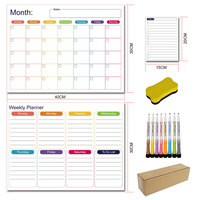 Tableau blanc magnétique effaçable à sec réutilisable, planificateur hebdomadaire souple, tableau de messages, aimant pour réfrigérateur