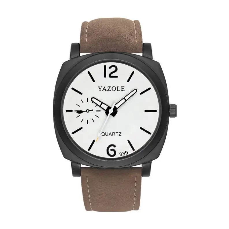 Yazole-reloj de cuarzo clásico unisex, pulsera de acero inoxidable, decoraciones luminosas, reloj de mano gigante para estudiantes, venta al por mayor, 339