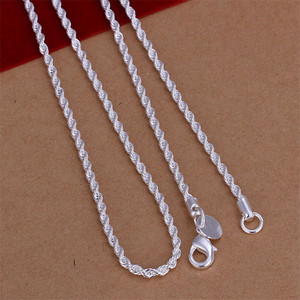Twisted <b>Rope</b> Necklace 4Mm Zinc Alloy Unisex Fashion Chain Gift Jewelry - Product Image 3
