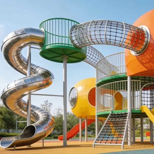 Parcours d'aventure en corde multi-étages moderne et luxueux sur mesure, toboggan en spirale en acier inoxydable 304, équipements <span class=keywords><strong>de</strong></span> terrain <span class=keywords><strong>de</strong></span> jeux extérieur - Product Image 6