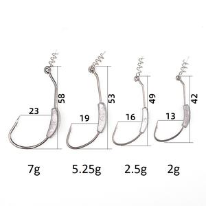 SUPERIORFISHING ตะขอไร้วัชพืชจิ๊กหัวตะกั่วฤดูใบไม้ผลิหนอนตะขอถ่วงน้ําหนักท้องสกรูล็อคตะขอโลหะตกปลาล่อ JYD22 - Product Image 3