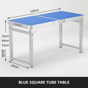 <span class=keywords><strong>Table</strong></span> pliante de jardin bon marché pour le camping en plein air <span class=keywords><strong>Table</strong></span> pliante légère en aluminium avec chaises et trou de parapluie - Product Image 2
