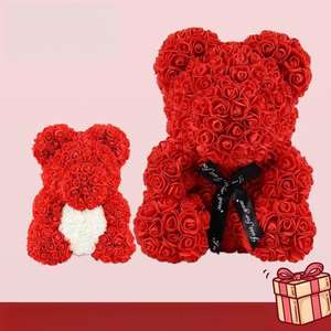 Promoção Urso de Rosas Eternas 25cm em Caixa de Presente Série de Flores Artificiais para Formatura Aniversários e Dia dos Namorados - Product Image 3