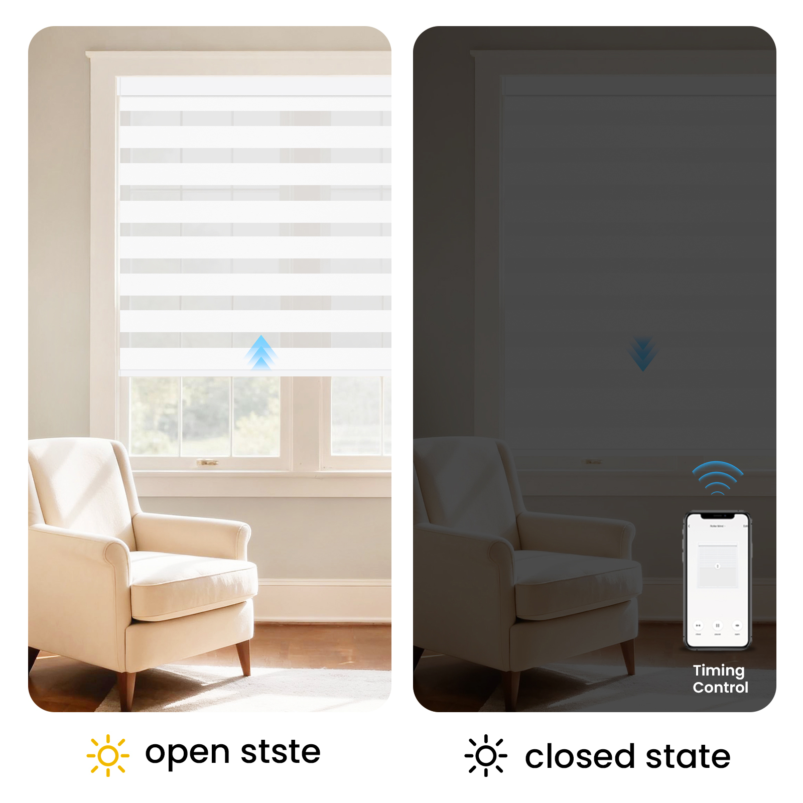 No Drill Remote Control Rechargeable Battery Operated Google Motorized Roller Blinds For Window Bedroom Kitchen Office Hotel · image 5