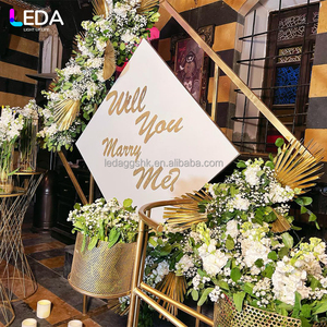 LEDA Factory hot-selling gold metallic diamond-shaped <b>backdrops</b> for weddings birthdays <b>party</b> decorations - Product Image 4