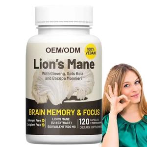 Suplemento para la Memoria y Concentración Cerebral de Marca Privada OEM, Cápsulas de Melena de León con Ginseng, Gotu Kola y Bacopa Monnieri - Product Image 1