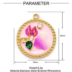 Pendentif Fleur Perle en Acier Inoxydable Plaqué Or 18K Délicat 2025 – Accessoires DIY pour la Fabrication de Bijoux - Product Image 6