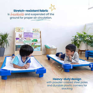 <span class=keywords><strong>Lettino</strong></span> Portatile <span class=keywords><strong>Montessori</strong></span> per Bambini Brandina Leggera per Riposino per Asilo Nido Scuola Materna e Aule Design Salvaspazio a Bassa Altezza - Product Image 4