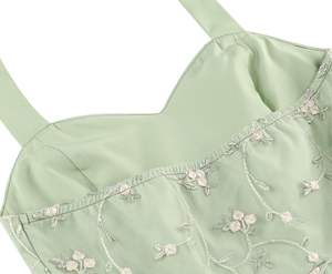 Osisa <span class=keywords><strong>2025</strong></span>女性ヨーロッパスタイルドレスメッシュ刺繍ホルターネックノースリーブVネック女性エレガント女の子Aラインパーティードレス - Product Image 5