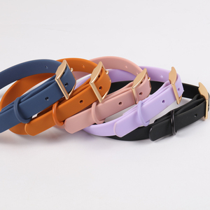 OKEYPETS-Correa de <span class=keywords><strong>collar</strong></span> de perro bonito de color puro con hebilla de anillo en D, conjunto de correa de collares de perro impermeable manos libres personalizado - Product Image 5