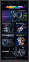 Casque de jeu filaire ONIKUMA X88 avec haut-parleurs de 50 mm, oreillettes confortables, éclairage RGB, casque pour joueurs sur ordinateur avec double bandeau