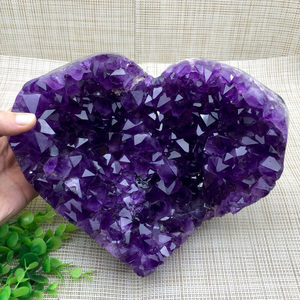 Bán Buôn Brazil Thạch Anh Tím Hình Trái Tim Pha Lê Cụm Geode Làm Đồ Trang Trí - Product Image 2