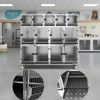 Shernbao KA 505BK – Cage modulaire empilable en acier inoxydable 304 pour chiens, idéale pour salons de toilettage et pensionnements