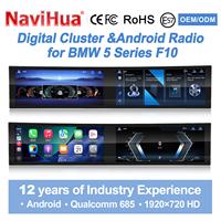 Navihua Écran incurvé 32 pouces Tableau de bord Compteur de vitesse Panneau LCD Autoradio Android Carplay Navigation pour BMW Série 5 F10/F11/F18