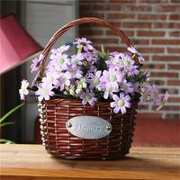 Panier de fleurs en osier naturel brun de vente chaude pour la décoration de la maison panier-cadeau