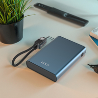 Chargeur mobile en polymère métallique, OEM personnalisé, écran LCD, charge rapide PD 20W avec câble, mini batterie externe 10000mAh