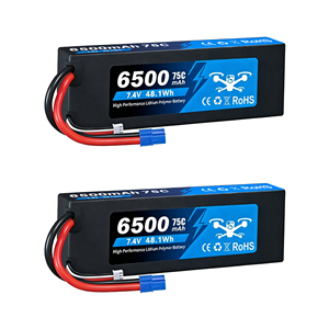 ハイエンドショートリポバッテリー 2s 7.4v 3300mAh/4200mAh/5200mAh/6500mAh/7000mAh 100C ハードケース バレットコネクター付き RCカー用 - Product Image 6