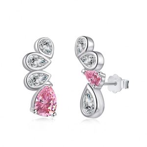 Pendientes de Plata de Ley 925 con Baño de Rodio, Diseño de Gota de Agua, con Circonita Cúbica 5A, para Mujer, Joyería Elegante, Marca Dylam - Product Image 1