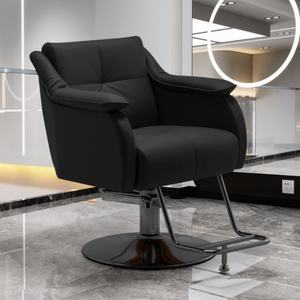 Chaise en cuir brun jaune populaire Wss 2025 avec un grand siège et des accoudoirs doux, adaptée à la chambre à coucher, chaise de salon de coiffure - Product Image 6