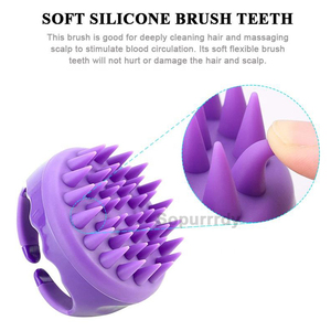 Custom Logo Soft Silicone <b>Hair</b> Massager Scrubber Comfortable Scalp Care <b>Hair</b> <b>Brush</b> Bristle for Home Use Bath Shampoo <b>Brush</b> - Product Image 3