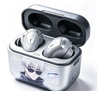 Écouteurs sans fil à motif anime, blancs, avec réduction de bruit automatique, pour usage quotidien