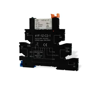 FCGK soket Relay ramping rel 6A Din sakelar modul Relay elektromagnetik 6-24vdc Spdt antarmuka 240v