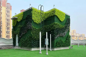 جدار نباتات اصطناعية مخصص بأسلوب الغابة، جدار عشب خارجي، جدار نباتات عمودي، نباتات معلقة للديكور - Product Image 2