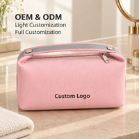 Pochette de maquillage en toile avec logo personnalisé, organiseur de toilette portable de voyage avec poignée et fermeture éclair, pochette de rangement cosmétique, OEM ODM en gros