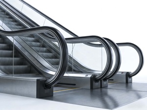 Scale Mobili Contemporanee Surapid per Uso Esterno in Ospedali, Aeroporti, Hotel - Costruzione in Acciaio Zincato/Acciaio Inossidabile/Alluminio - Product Image 2