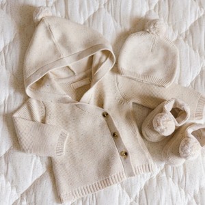 Cardigan pour bébé style japonais en coton épais 100 % avec capuche et pompon, anti-plis et respirant - Product Image 6