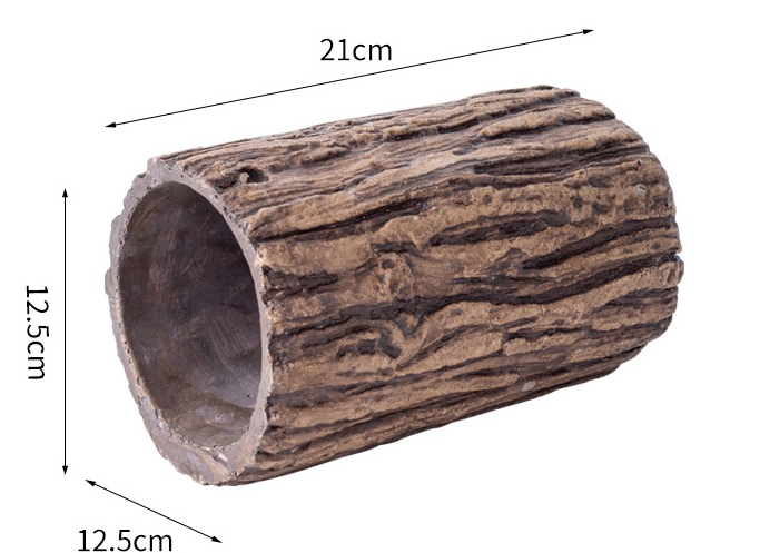 Escondite para reptiles - Estilo tronco de árbol cilíndrico - Marrón