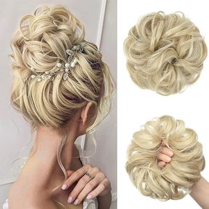 Extensiones de Cabello Sintético de Fibra de Alta Temperatura, Rizado/Ondulado, Tipo Chignon, Moño Despeinado, Donut, para Peinados Elevados, con Cuerda Elástica para el Cabello - Product Image 1