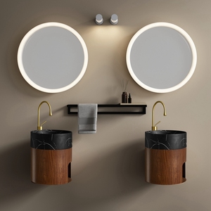 Motif de marbre noir lavabo Grain de bois en acier inoxydable toilettes coin mur suspendu <span class=keywords><strong>Mini</strong></span> petite taille lavabo à <span class=keywords><strong>main</strong></span> - Product Image 4