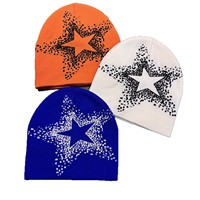Gorro de invierno sin puño personalizado al por mayor, tejido jacquard, forrado de satén, para hombres, mujeres y adultos