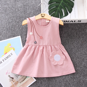 Produits les plus vendus Robe sans manches en coton pour fille avec broderie florale pour anniversaire Achats en ligne - Product Image 2