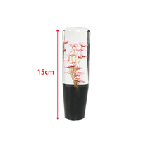 Pommeau de levier de vitesse court en résine avec fleur sous-marine 10/15/20CM, pommeau de levier de vitesse transparent en cristal avec fleur naturelle, accessoires automobiles universels