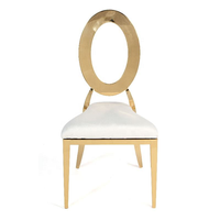 Chaise de banquet de mariage moderne personnalisée avec dossier circulaire et pieds en acier inoxydable de luxe, idéale pour les événements extérieurs – Meilleure vente