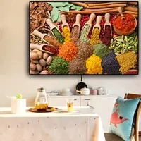 דגנים תבלינים כפית מטבח מזון בד ציור Cuadros קיר אמנות תמונת קיר אמנות מטבח ציור