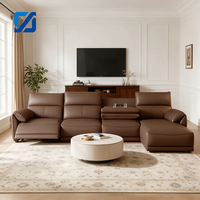 Canapé sectionnel moderne inclinable et massant en cuir PU avec télécommande pour salon, appartement, home cinéma et films en famille