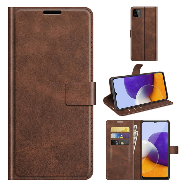 Leather Phone Back Cover Protective Cover Card Case Phone Case for Samsung A22 Quantum A82