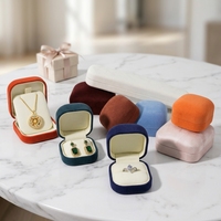 Boîtes à bijoux personnalisées FANDIJI en microfibre, mini boîtes pour bagues, boucles d'oreilles, pendentifs, bracelets, emballage cadeau, vente en gros