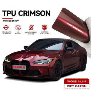 Self- Healing Technology 7.5mil TPU CRIMSON Wet Patch 1.52*15m/roll TPU PPF Color Red Wrap for Car <b>Paint</b> protection Film - Product Image 1