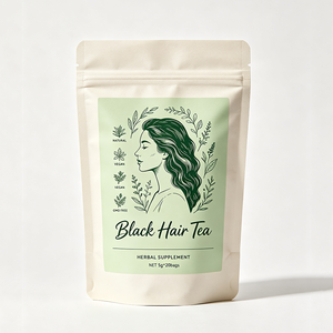 Té de Hierbas para el Cabello Negro, Suplemento Herbal, 5g, 20 Bolsitas, Natural, Vegano, Sin OMG, Té Fermentado Saludable - Product Image 1