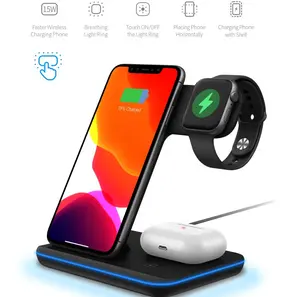 15W Fast Wireless Charger 4 In 1 Qi Charging Dock Station For IPhone 13 12 11 Pro XS MAX XR X 8 Apple Watch 6 5 4 3 AirPods Pro